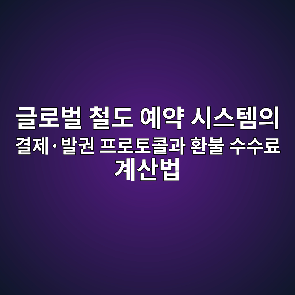 글로벌 철도 예약 시스템의 결제·발권 프로토콜과 환불 수수료 계산법 1 eab880eba19cebb28c ecb2a0eb8f84 ec9888ec95bd ec8b9cec8aa4ed859cec9d98 eab2b0eca09cc2b7ebb09ceab68c ed9484eba19ced86a0ecbd9ceab3bc 1787469060