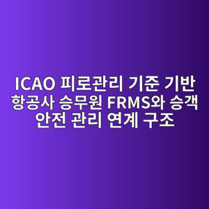 ICAO 피로관리 기준 기반 항공사 승무원 FRMS와 승객 안전 관리 연계 구조 1 icao ed94bceba19ceab480eba6ac eab8b0eca480 eab8b0ebb098 ed95adeab3b5ec82ac ec8ab9ebacb4ec9b90 frmsec9980 ec8ab9eab09d ec9588eca084 eab480 1787469010